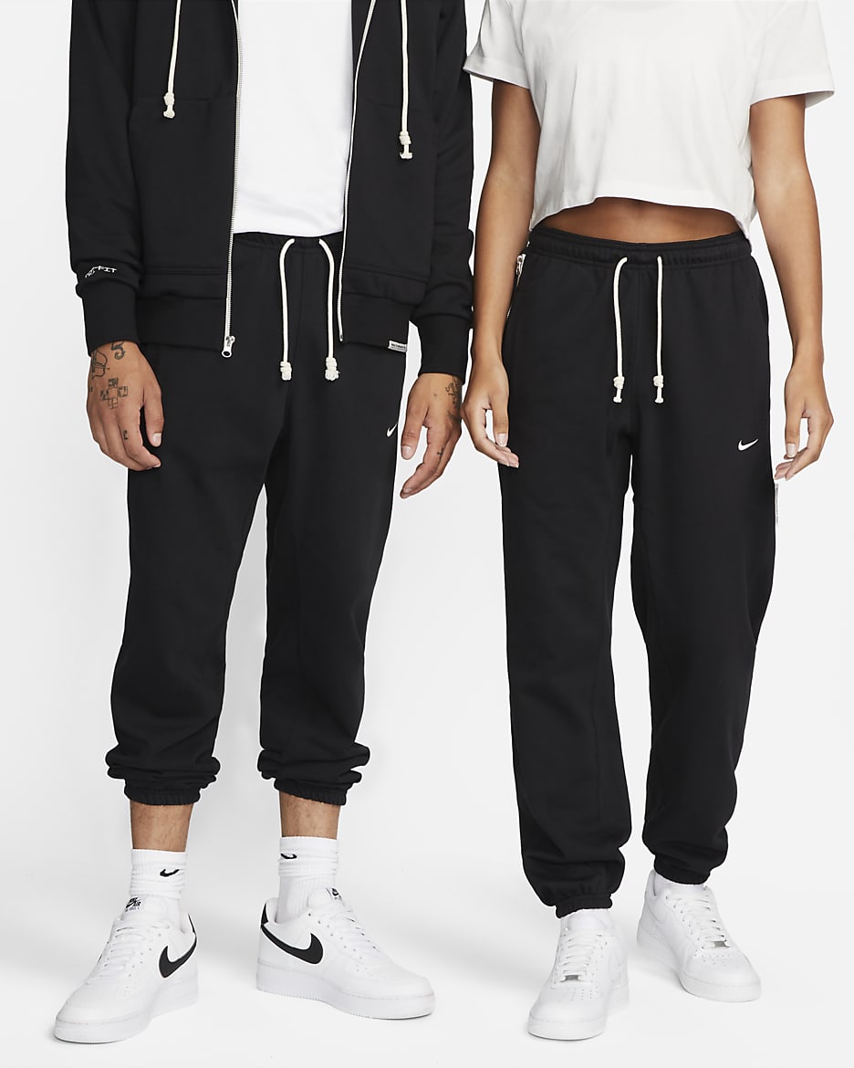 Nike black dri-fit track pants best sale